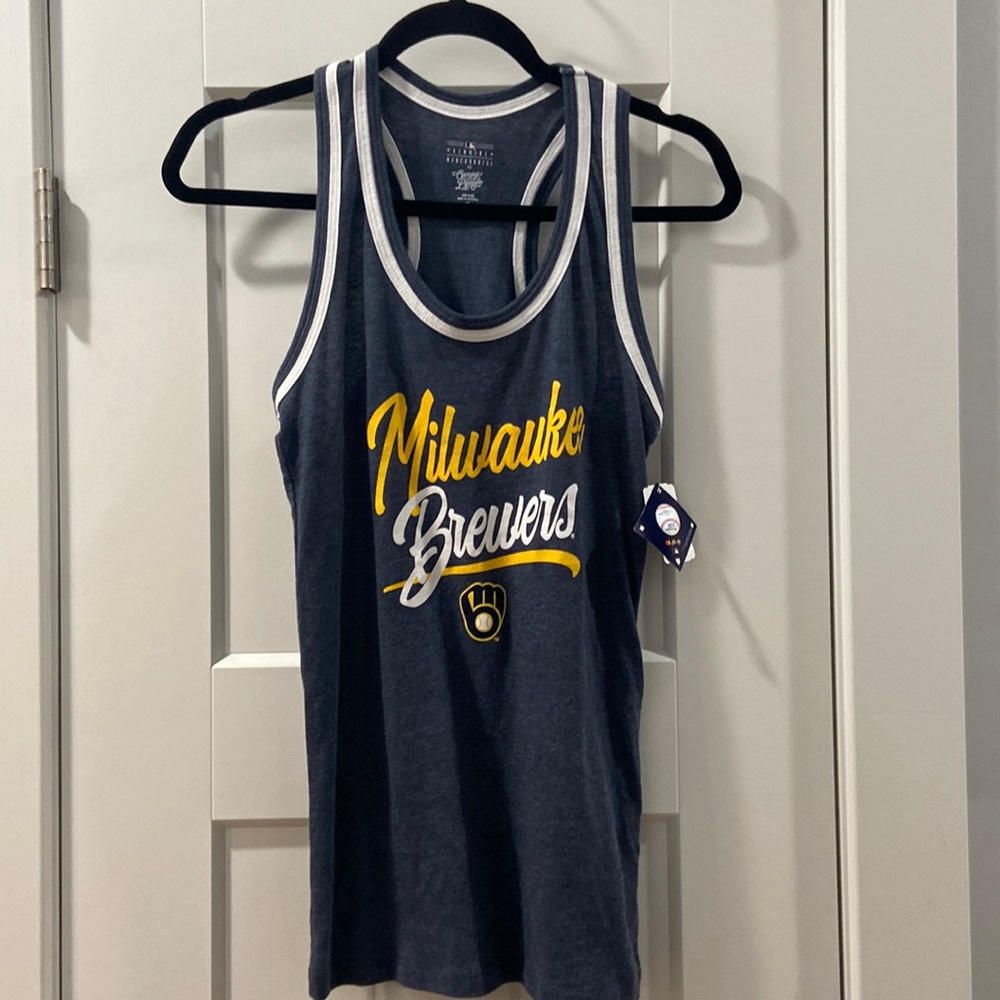 Milwaukee Brewers baseball racerback tank top women's XS NWT campus lifestyle